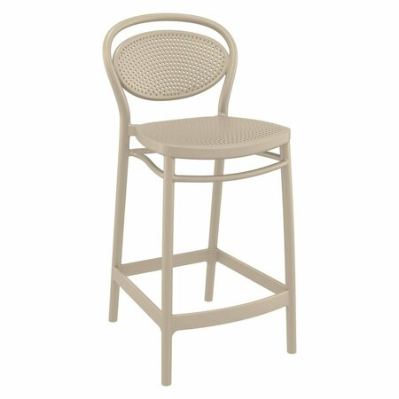 FACELIFT FIRST 25.6 in. Marcel Counter Stool  Taupe FA2844151